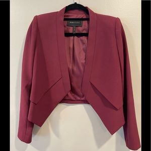 BCBGMaxAzria Burgundy Cropped Blazer